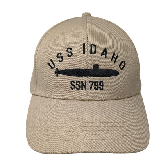 USS Idaho SSN 799 Strapback Hat Tan One Size Adjustable Embroidered 6 Panel - Picture 1 of 9